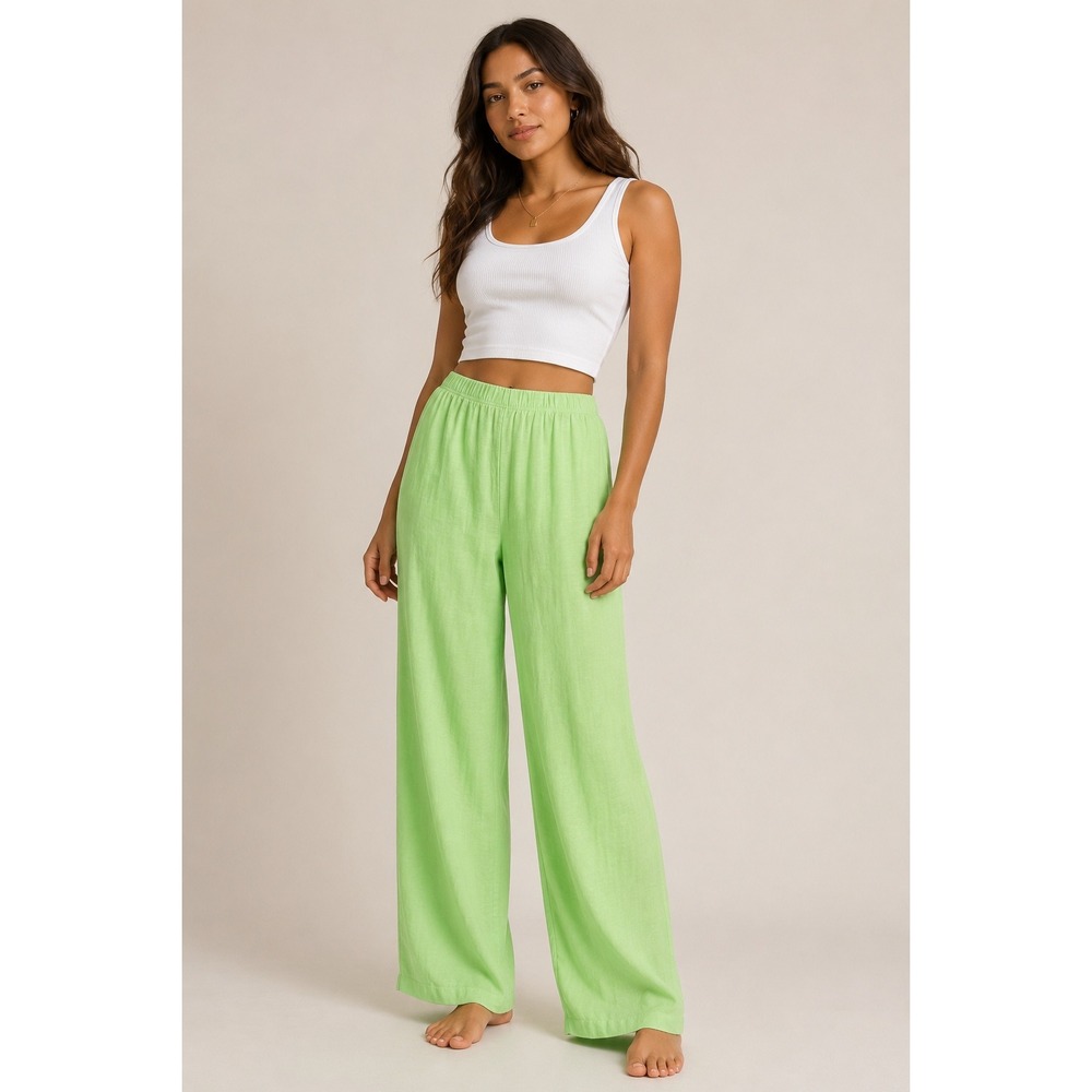 Fresh Produce Cotton Slub Capri Pants Aloe Green Coastal Lounge NEW Womens Small